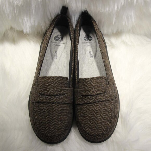 CLOUDSTEPPERS by Clarks Slip-On Loafers Sillian 2.0 Hope Brown Tweed Size 10 M - Picture 9 of 14